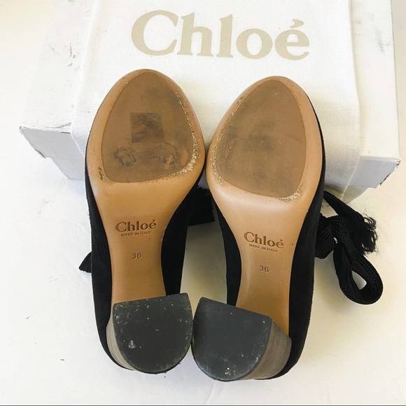 Chloe Short Ankle Bootie Harper Black Suede Size 36 - Picture 9 of 14